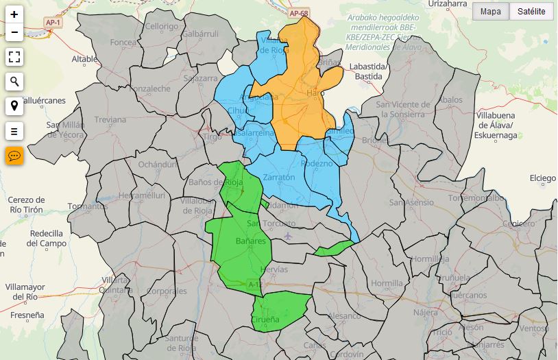 mapa interactivo de Escenarios de riesgo mosquito tigre